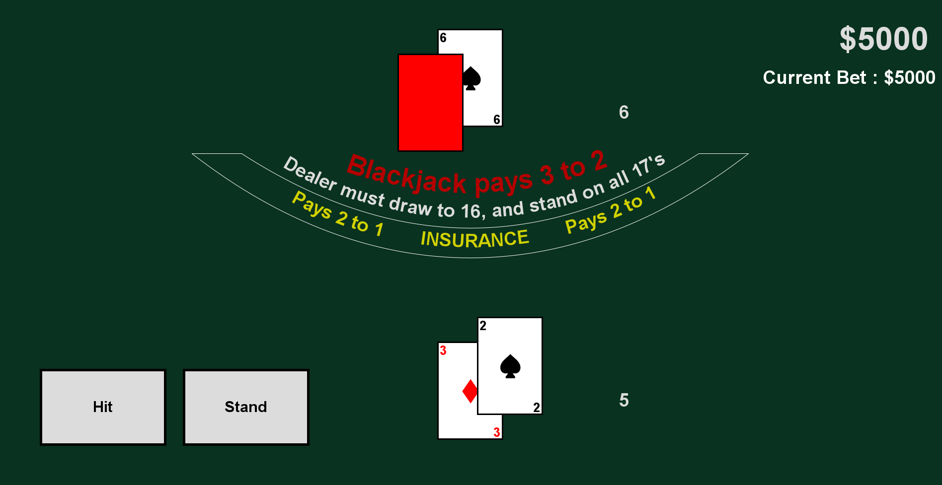 Blackjack game